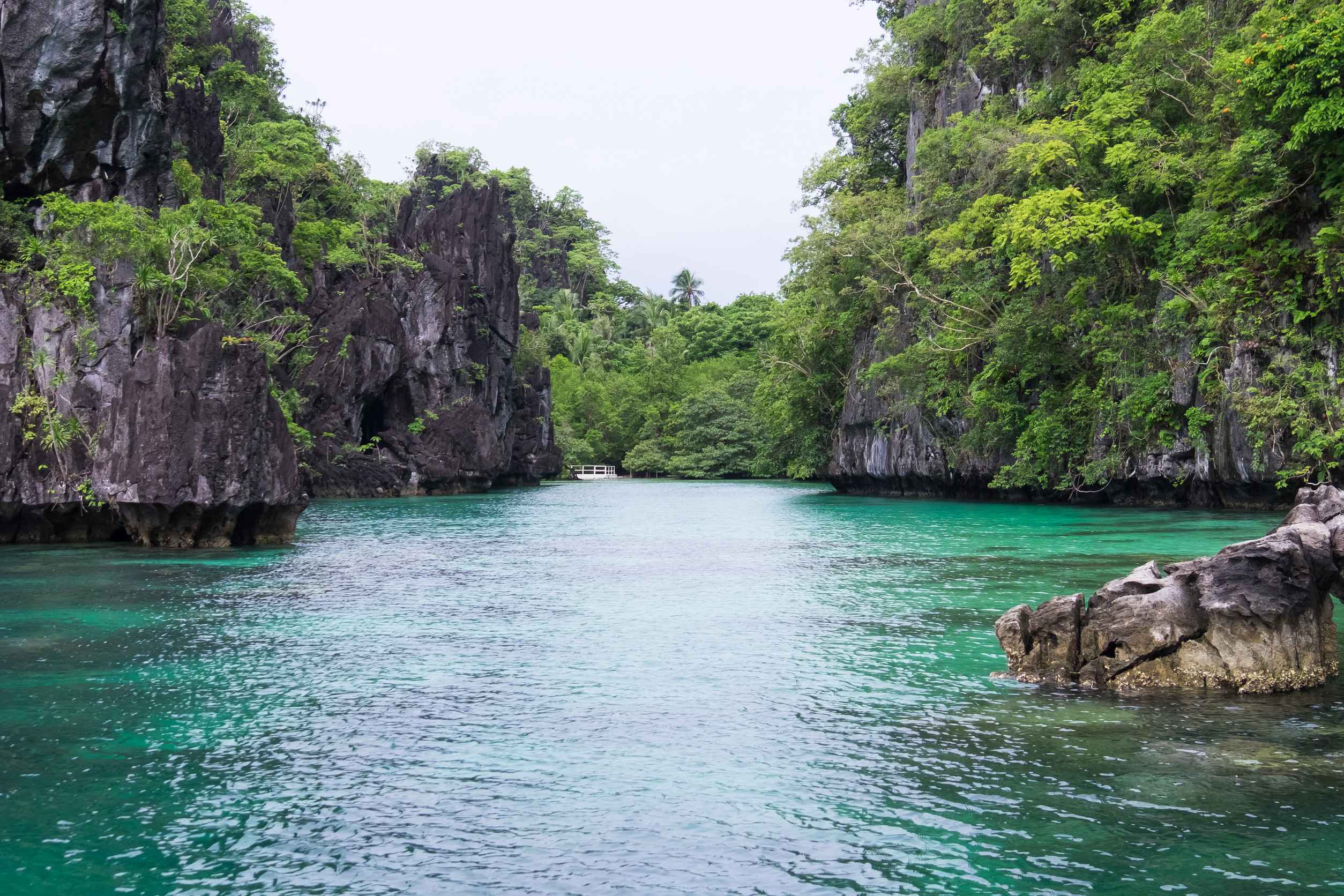 Beautiful Rock Formation In The Ocean El Nido Palawan Philippines